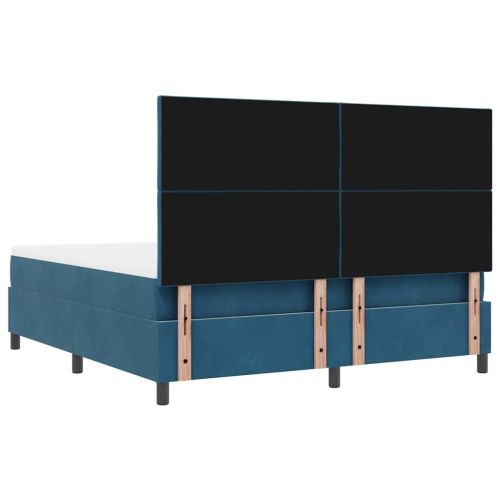 Легло с пружинирана основа Тъмносиньо 200 x 180 cm Кадифе