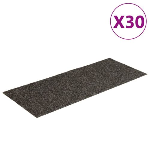 Изтривалки за стълби, самозалепващи се, 30 бр., 60x25 см, антрацит, правоъгълни
