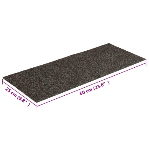 Изтривалки за стълби, самозалепващи се, 30 бр., 60x25 см, антрацит, правоъгълни