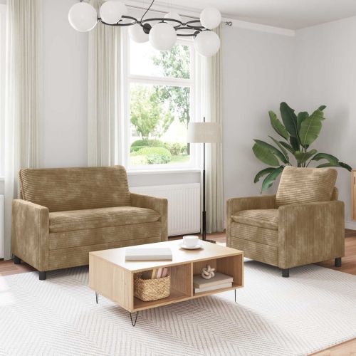 Комплект дивани 2 pcs Таупе Полиестер