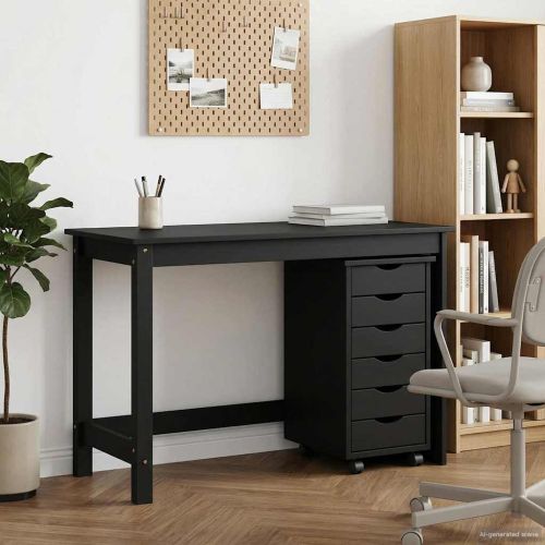 Комплект бюро и подвижен шкаф MOSS 2 pcs Черно