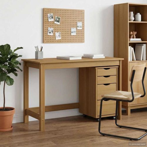 Комплект бюро и подвижен шкаф MOSS 2 pcs Кехлибарен