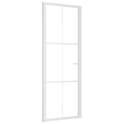 Интериорна врата 76x201,5 см бяла ESG стъкло и алуминий
