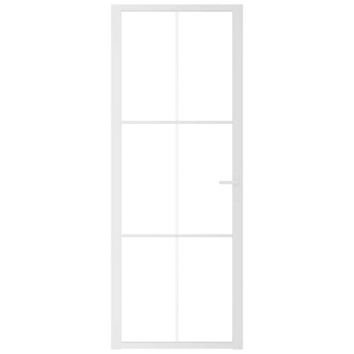 Интериорна врата 76x201,5 см бяла ESG стъкло и алуминий