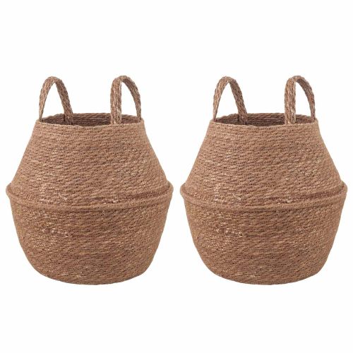Саксия за растения с дръжки 2 pcs Натурално Ø 22 x 20 см
