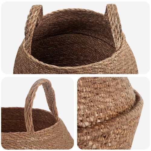 Саксия за растения с дръжки 2 pcs Натурално Ø 32 x 32 см