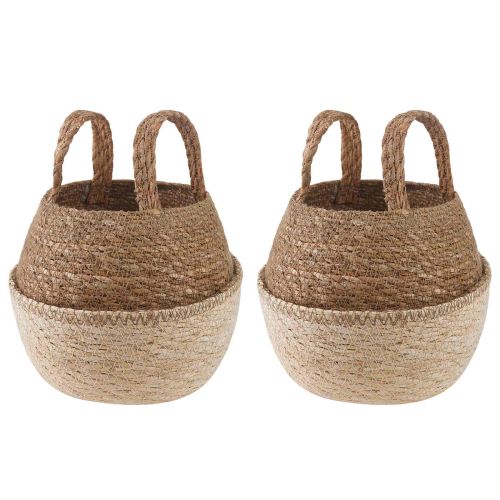 Саксия за растения с дръжки 2 pcs Бяло Ø 22 x 20 см