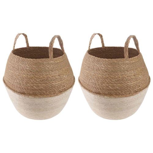 Саксия за растения с дръжки 2 pcs Бяло Ø 32 x 32 см