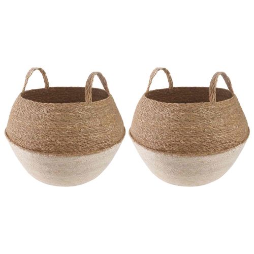 Саксия за растения с дръжки 2 pcs Бяло Ø 45 x 36 см