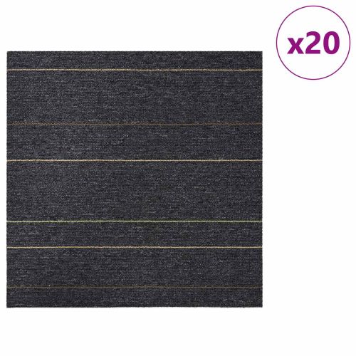 Килимна плочка Тъмносив с ивици 50 x 50 cm 20 pcs ПП и Битум