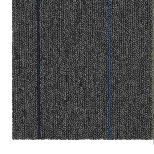Килимна плочка Средно сиво с ивици 50 x 50 cm 36 pcs ПП и Битум
