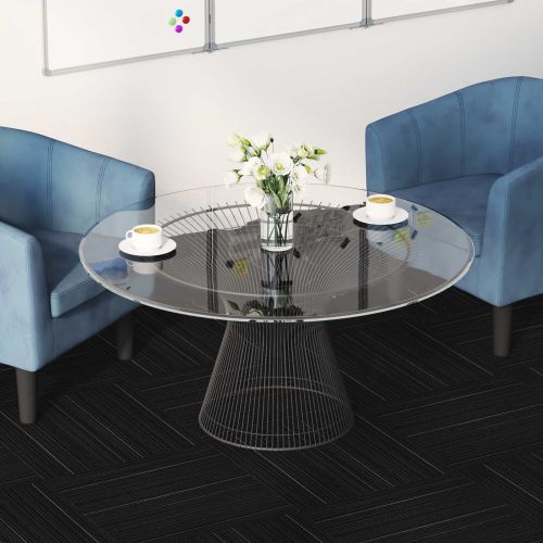 Килимна плочка Сиви ивици 50 x 50 cm 36 pcs ПП и Битум