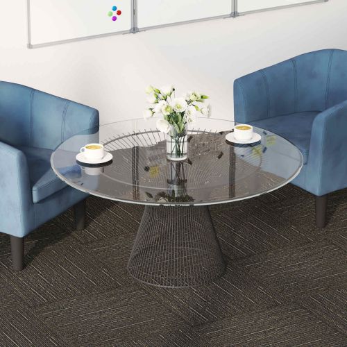 Килимна плочка Линиран светлокафяв 50 x 50 cm 36 pcs ПП и Битум