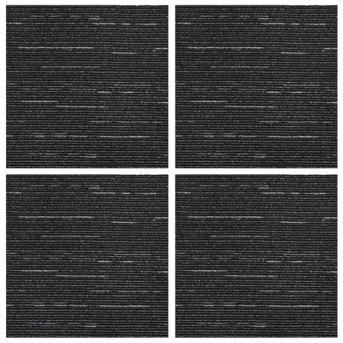 Килимна плочка Сифтен черен 50 x 50 cm 4 pcs ПП и Битум