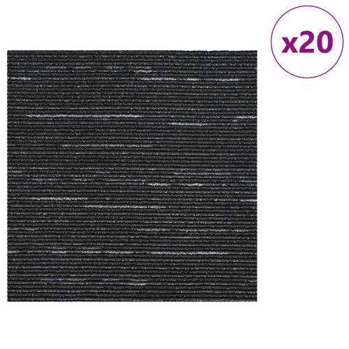 Килимна плочка Сифтен черен 50 x 50 cm 20 pcs ПП и Битум