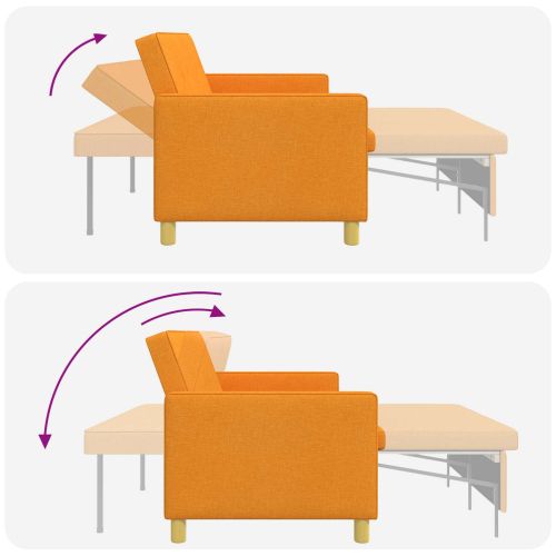 Разтегателен диван с матрак Тъмен жълт Текстил