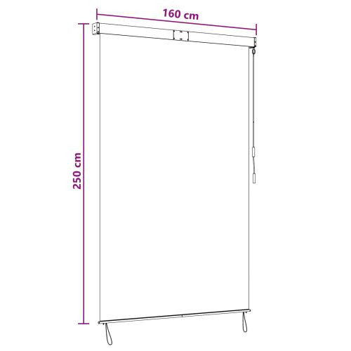Ролетна щора Черно 160 x 250 cm Текстил и Алуминий