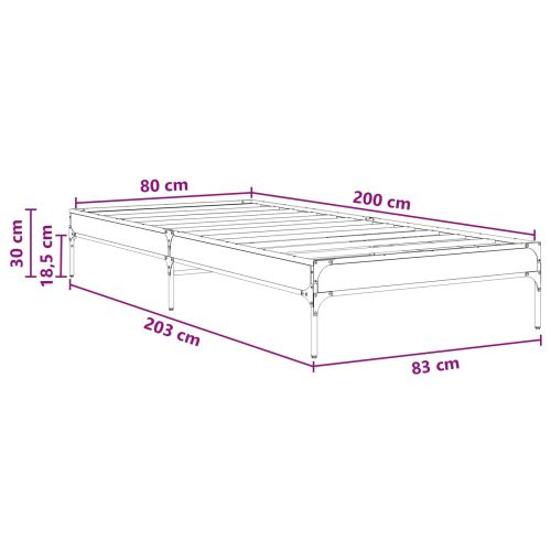 Рамка за легло Черен дъб 80 x 200 cm Инженерна дървесина
