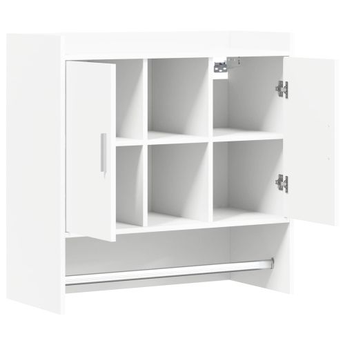 Стенен рафт Монтиране на стена Бяло 80 x 36 x 80 см