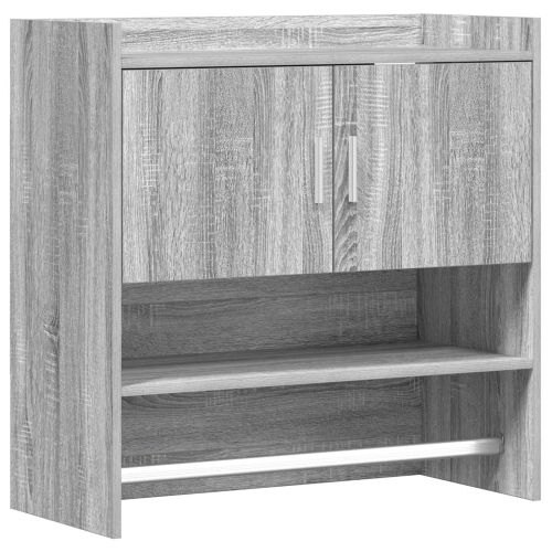 Стенен рафт Монтиране на стена Сив Сонома 80 x 36 x 80 см