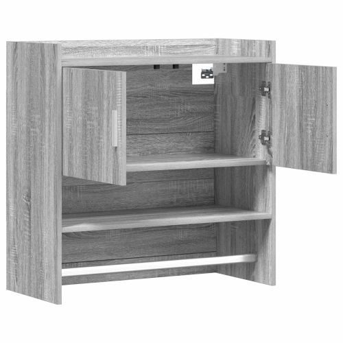 Стенен рафт Монтиране на стена Сив Сонома 80 x 36 x 80 см
