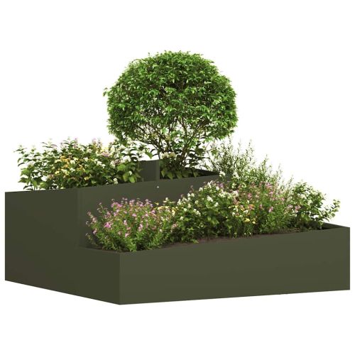 Градинска саксия Маслинено зелено 100 x 100 x 50 cm
