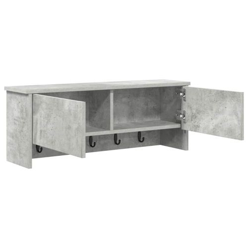 Стенен закачалка за палта с рафт Циментено сиво 80 x 20 x 30 cm
