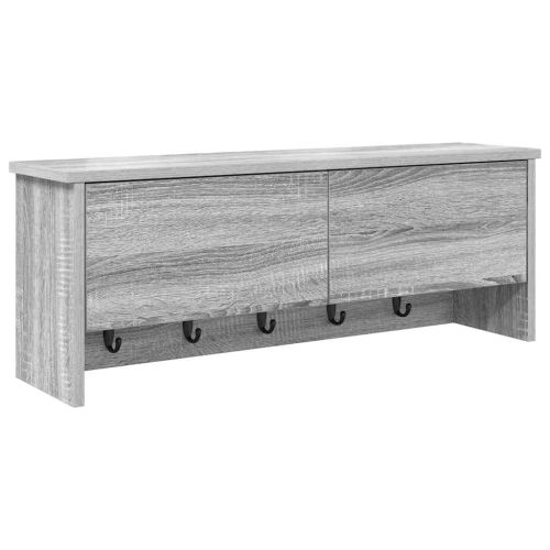Стенен закачалка за палта с рафт Сив Сонома 80 x 20 x 30 cm