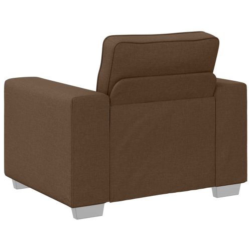 Диван 3 pcs Кафяво 219 x 80 x 82 см Ленена смесена тъкан