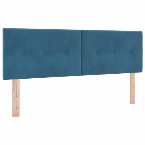 Легло с пружинирана основа Тъмносиньо 160 x 200 cm Кадифе