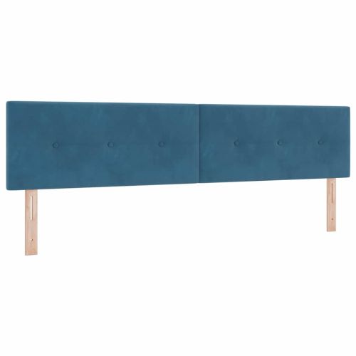 Легло с пружинирана основа Тъмносиньо 200 x 200 cm Кадифе