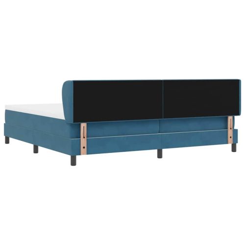 Легло с пружинирана основа Тъмносиньо 200 x 200 cm Кадифе