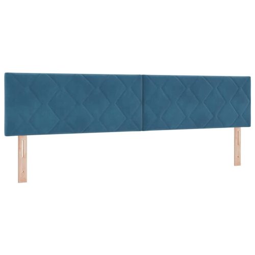 Легло с пружинирана основа Тъмносиньо 200 x 200 cm Кадифе