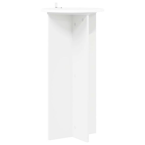 Стойка за растения 2 pcs Бяло Ø40 x 80 см Инженерна дървесина