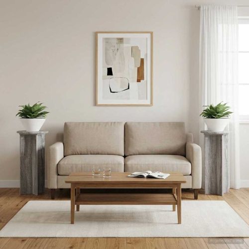 Стойка за растения 2 pcs Сива сонома 29,5 x 29,5 x 60 см