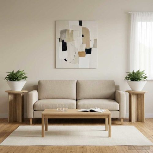 Стойка за растения 2 pcs Дъб сонома Ø29,5 x 40 см