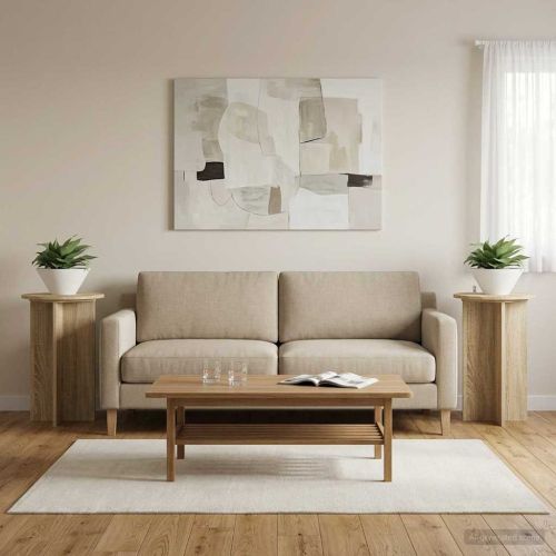 Стойка за растения 2 pcs Дъб сонома Ø40 x 60 см