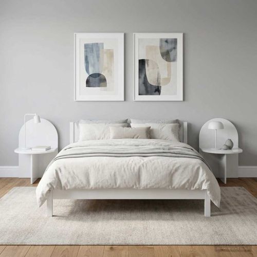 Нощно шкафче 2 pcs Бял гланц 48 x 49 x 65 см