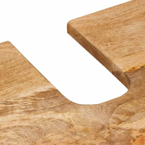Комплект мебели за баня 2 pcs Естествен Солидно мангово дърво