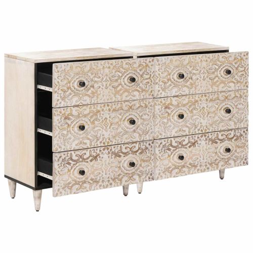 Служебен шкаф 2 pcs Бяло 60 x 33,5 x 75 см
