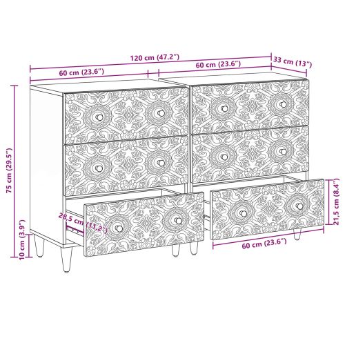 Служебен шкаф 2 pcs Бяло 60 x 33,5 x 75 см