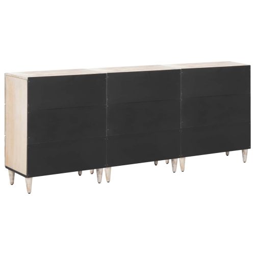 Служебен шкаф 3 pcs Бяло 60 x 33,5 x 75 см