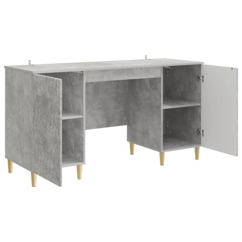 Бюро Бетонно сиво Инженерна дървесина 142,5 x 50 x 75 см