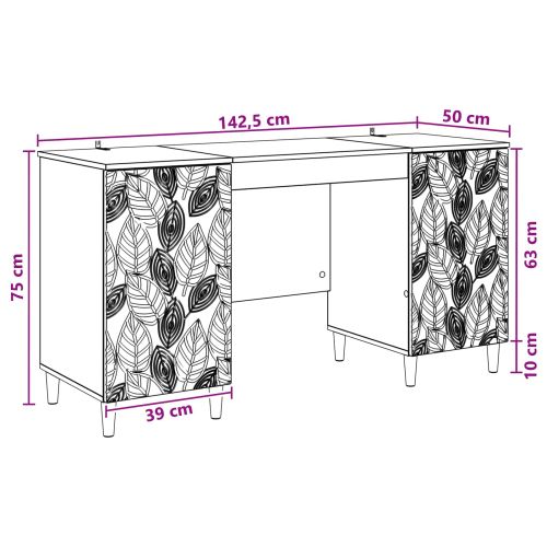 Бюро Бетонно сиво Инженерна дървесина 142,5 x 50 x 75 см