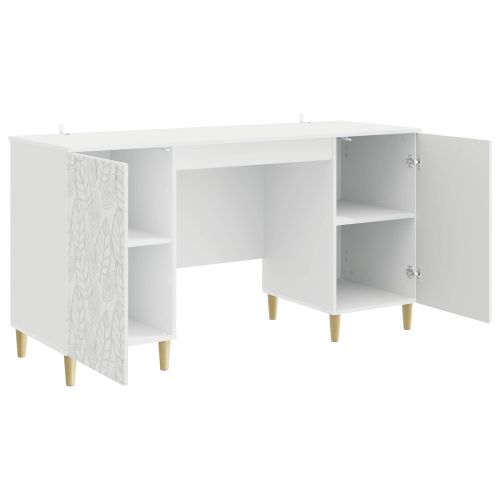 Бюро Бял гланц Инженерна дървесина 142,5 x 50 x 75 см