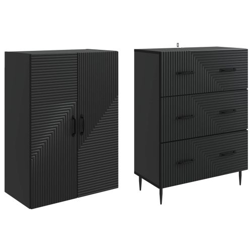 Комплект шкафове 2 pcs Черно 66 x 34,5 x 90 см