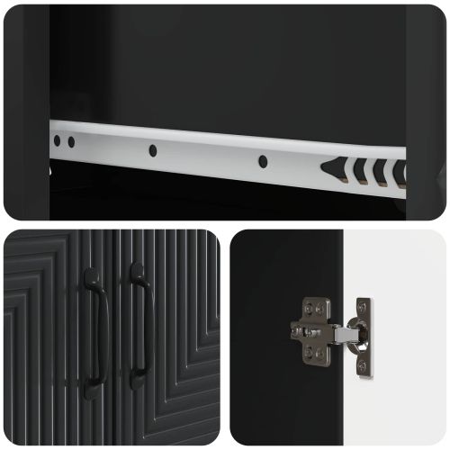 Комплект шкафове 2 pcs Черно 66 x 34,5 x 90 см