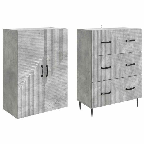 Комплект шкафове 2 pcs Бетонно сиво 66 x 34,5 x 90 см