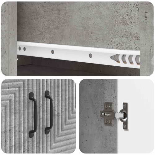 Комплект шкафове 2 pcs Бетонно сиво 66 x 34,5 x 90 см