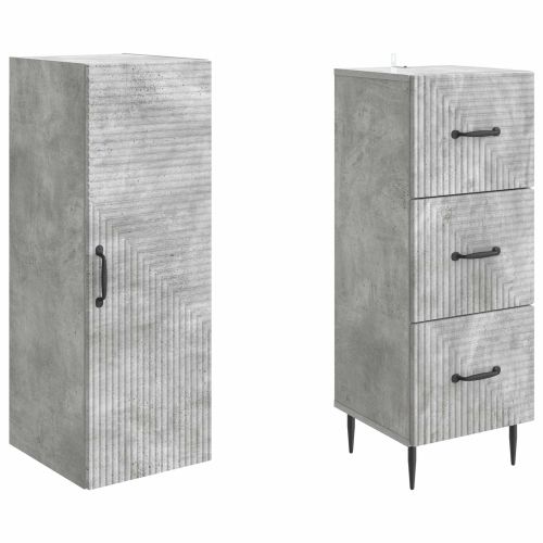 Комплект шкафове 2 pcs Бетонно сиво 33 x 34,5 x 90 см